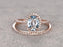 2 Carat Oval Cut Aquamarine and Diamond Halo Wedding Ring Set in Rose Gold