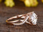 1.50 Carat Round Cut Moissanite and Diamond Engagement Ring in 9k Rose Gold