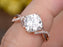 1.50 Carat Cushion Cut Moissanite and Diamond Engagement Ring in Rose Gold