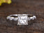 1.50 Carat Princess Cut Moissanite and Diamond Engagement ring for Her in White Gold