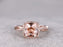 Big 2.50 Carat Cushion Cut Morganite and Diamond Split Shank Infinity Engagement Ring in Rose Gold