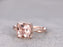 Big 2.50 Carat Cushion Cut Morganite and Diamond Split Shank Infinity Engagement Ring in Rose Gold