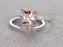 Luxurious 1.50 Carat Princess Cut Morganite and Diamond Bridal Ring Set in White Gold