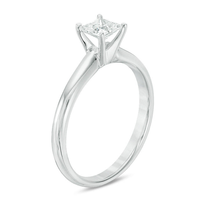 1/4 CT. T.W. Princess Cut Diamond Aesthetic Engagement Ring in White Gold