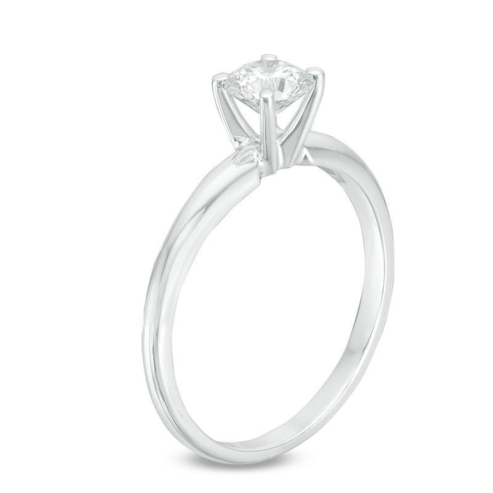 1/4 CT.T.W. Round Cut Diamond Aesthetic Engagement Ring in White Gold