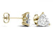 Classic 3 Prong 2 Carat Trillion Cut Moissanite Stud Earrings in Yellow Gold