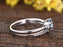 Three Stone 1.50 Carat Round Cut Aquamarine and Diamond Bridal Ring Set in White Gold
