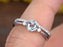 Three Stone 1.50 Carat Round Cut Aquamarine and Diamond Bridal Ring Set in White Gold
