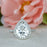 3.5 Carat Pear Cut Halo Engagement Ring in White Gold over Sterling Silver