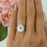3.5 Carat Pear Cut Halo Engagement Ring in White Gold over Sterling Silver