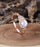 Vintage Design 1.25 Carat Round Cut Rainbow Moonstone and Diamond Halo Engagement Ring in Rose Gold