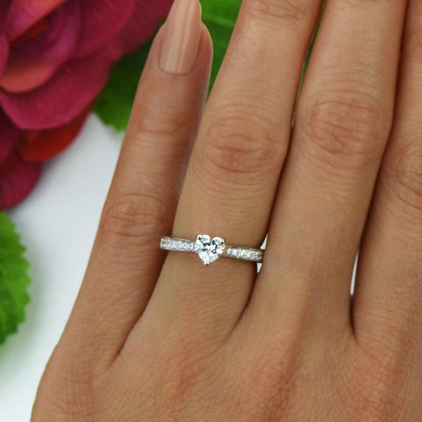 Louily Exclusive Design 3.0 Carat Heart Cut Engagement Ring In Sterling  Silver | louilyjewelry