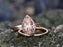 Perfect 1.25 Carat Pear Cut Morganite and Diamond Wedding Ring Set with Plain Band in Rose Gold