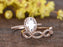 1.50 Carat Oval Cut infinity Moissanite and Diamond Wedding Set in Rose Gold