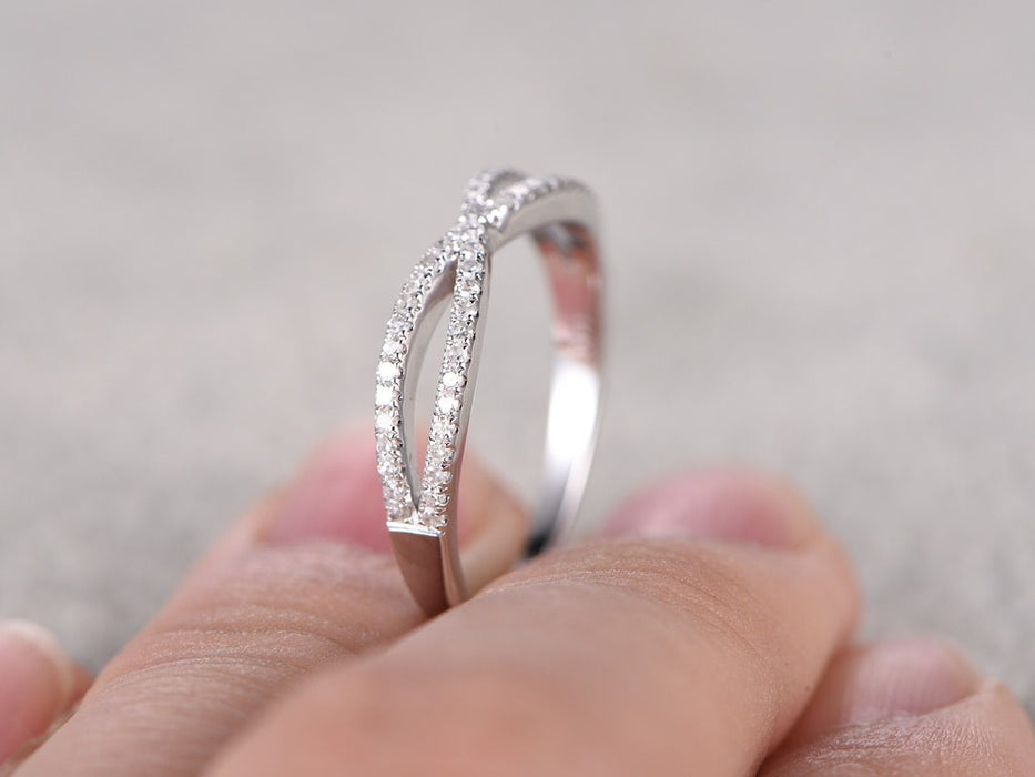 Infinity .50 Carat Round cut Diamond Wedding Ring Band in White Gold