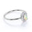 Classic Halo Set Oval Cut Opal and Diamond Stacking Ring in White Gold