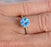 1.25 Carat Round Cut Aquamarine and Diamond Halo Engagement Ring in White Gold