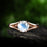 1 Carat Round Cut Blue Moonstone Split Shank Engagement Ring in Rose Gold