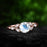 Leaf Design 1.25 Carat Round Cut Blue Moonstone and Diamond Vintage Engagement Ring in Rose Gold