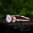 Leaf Design 1.25 Carat Round Cut Blue Moonstone and Diamond Vintage Engagement Ring in Rose Gold