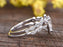 1.50 Carat Art Deco Antique Pear Cut Moissanite and Diamond Wedding Ring Set in White Gold