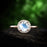 Classic 1.25 Carat Round Cut Blue Moonstone and Diamond Halo Engagement Ring in Rose Gold