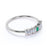 Elegant Emerald and Diamond Stacking Wedding Ring Band in White Gold