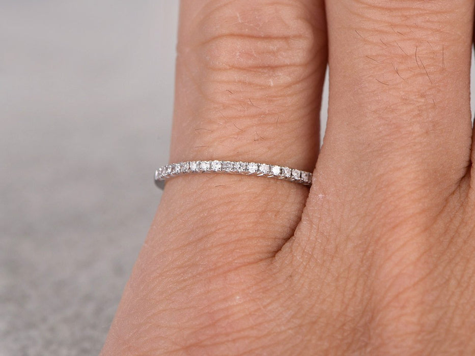 .25 Carat Semi Eternity Wedding Ring Band for Women in White Gold