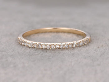 .25 Carat Semi Eternity Wedding Ring Band for Women in Yellow Gold