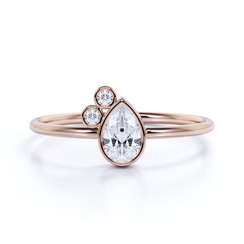 Stunning Pear Shape Diamond Stacking Ring in Rose Gold