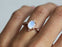 Art Deco 1.25 Carat Oval Cut Rainbow Moonstone and Diamond Vintage Engagement Ring in Rose Gold