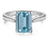 Beautiful 1.25 Carat emerald cut Aquammarine and Diamond engagement Ring in White Gold
