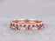 Pair of .50 Carat Round cut Ruby Diamond Wedding Ring Band Art Deco in Rose Gold