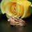 Glamorous 2 Carat Round Cut Ruby and Diamond Trio Wedding Ring Set in 9k Rose Gold