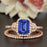 1.50 Carat Emerald Cut Sapphire and Diamond Wedding Ring Set in Rose Gold Dazzling Ring
