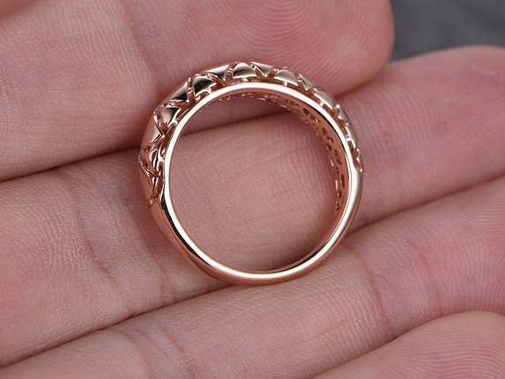 Designer .10 Carat Round cut Diamond Wedding Ring Band for Her in Rose Gold