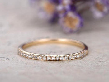 .50 Carat Round Cut Diamond Wedding Ring Band for Women in Yellow Gold