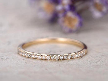 .25 Carat Round Cut Diamond Wedding Ring Band for Women in Yellow Gold