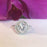 2.5 Carat Round Cut Double Halo Engagement Ring in White Gold over Sterling Silver