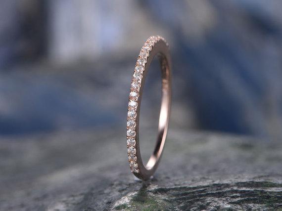 .25 Carat Round Cut Diamond Wedding Ring Band for Women in Rose Gold