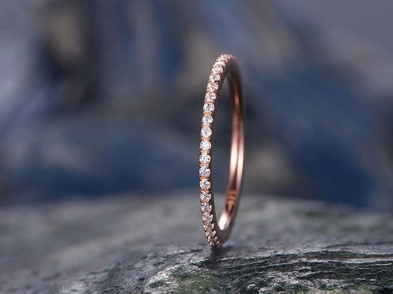 Eternity .50 Carat Round cut Diamond Wedding Ring Band for Women in Rose Gold