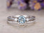 Classic Three Stone 1.25 Carat Aquamarine and Diamond Wedding Set in White Gold