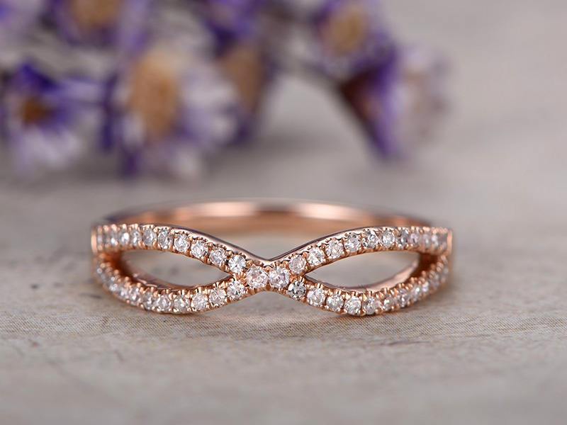 .50 Carat infinity Round Cut Diamond Wedding Ring Band in Rose Gold