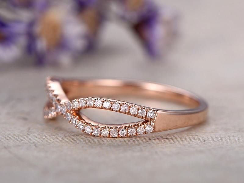 .50 Carat infinity Round Cut Diamond Wedding Ring Band in Rose Gold