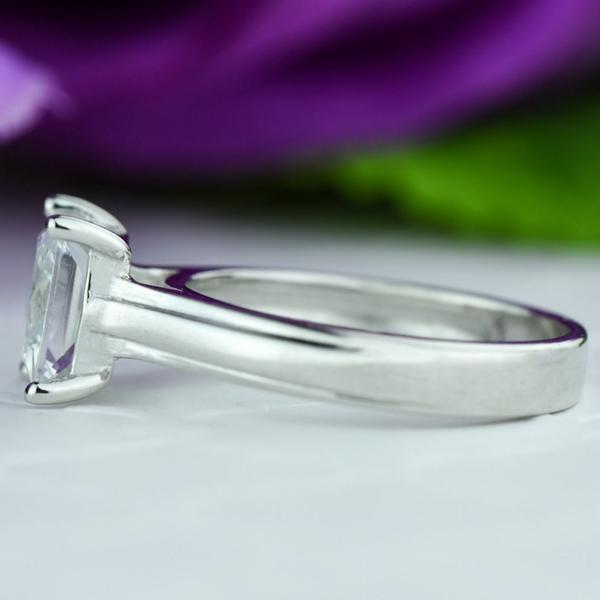 2 Carat Princess Cut Wide Solitaire Engagement Ring in White Gold Over Sterling Silver
