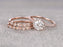 2 Carat Round Cut Moissanite and Diamond Wedding Trio Ring Set in 9k Rose Gold
