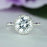 2.5 Carat Round Cut Scalloped Halo Engagement Ring in White Gold Over Sterling Silver