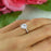 1.5 Carat Round Cut Scalloped Halo Engagement Ring in White Gold Over Sterling Silver