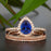 2 Carat Pear Cut Sapphire and Diamond Trio Wedding Ring Set in Rose Gold for Modern Brides