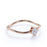 4 stone Curved Stacking Ring with Round Cut Diamonds in Rose Gold
